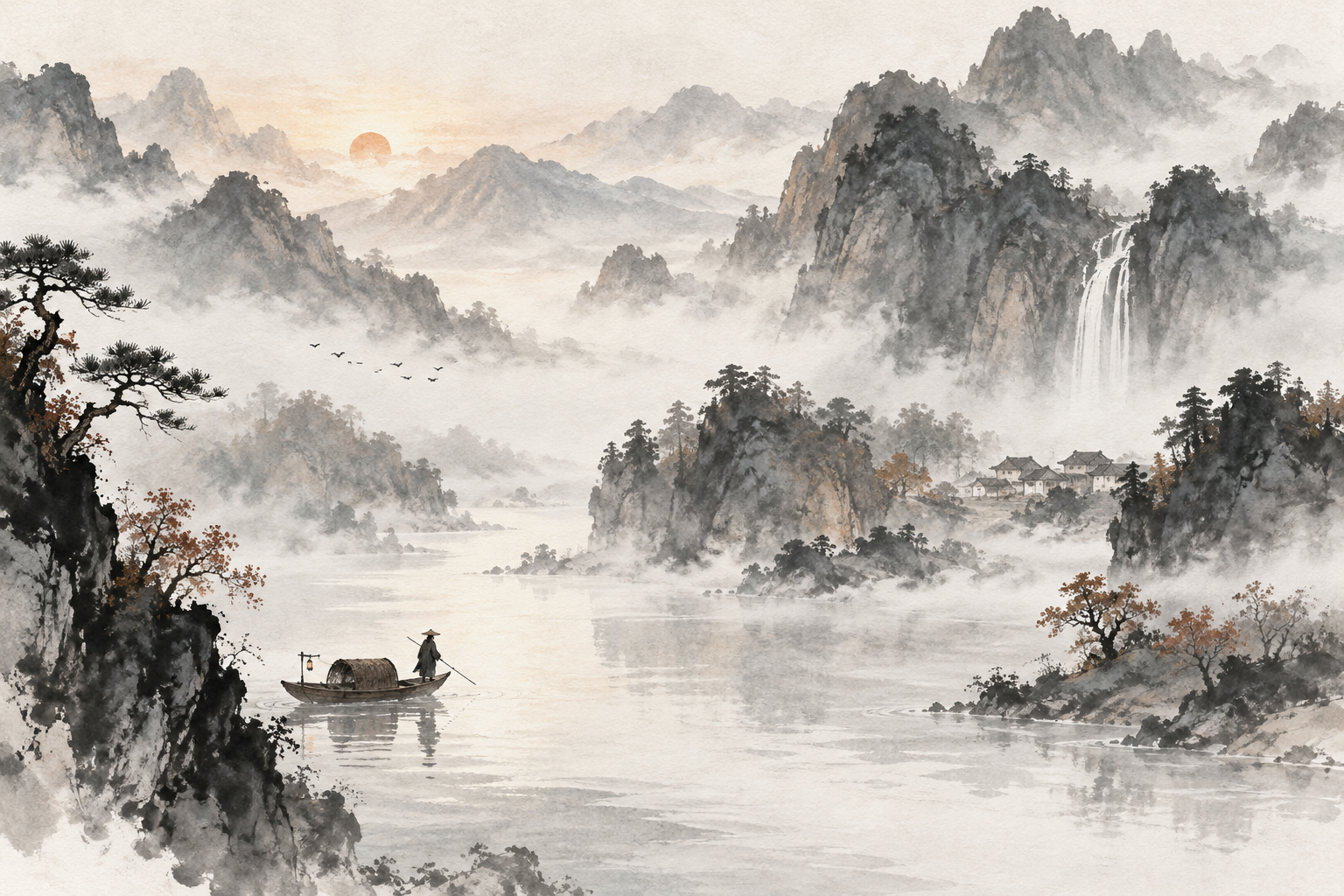 东方水墨画风 · 横图