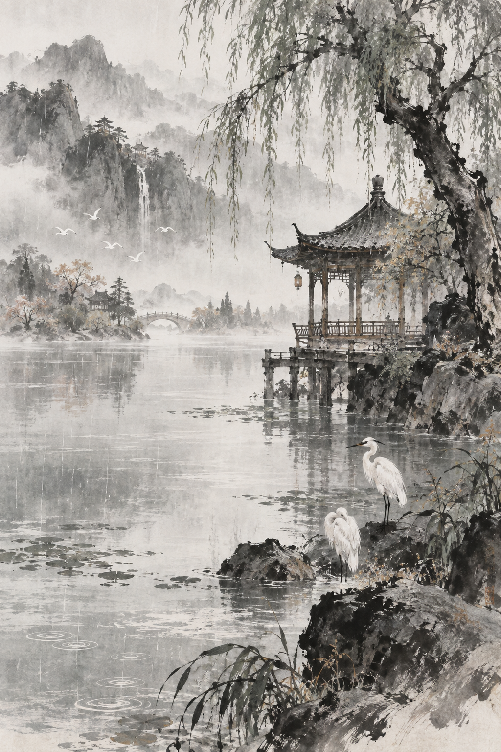 东方水墨画风 · 竖图